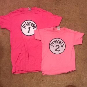 Princess one princess two shirts